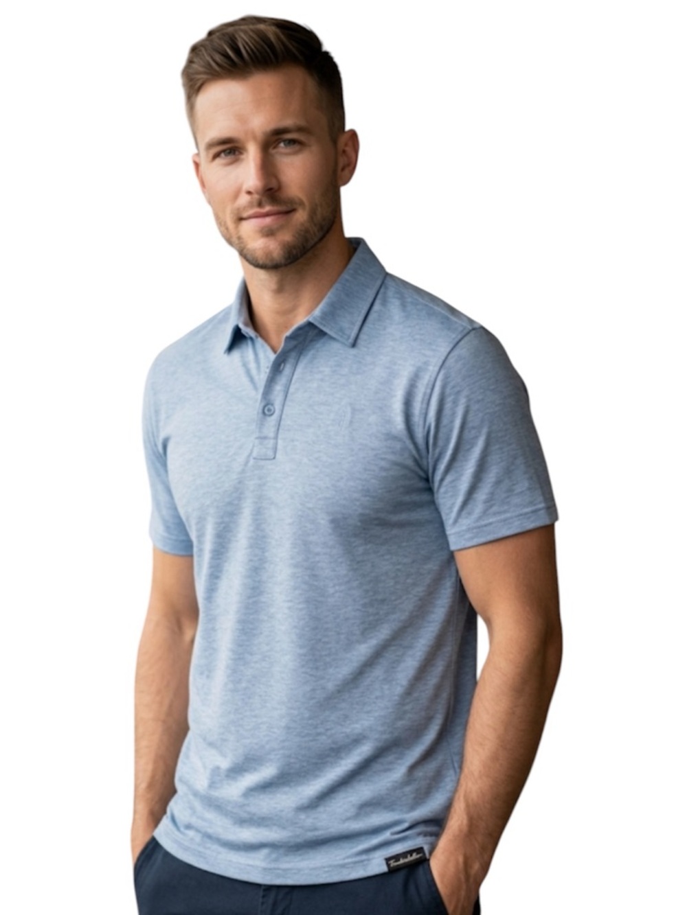 TravisMathew Polo The Heater Heather Light Blue Golf Shirt XXL
A